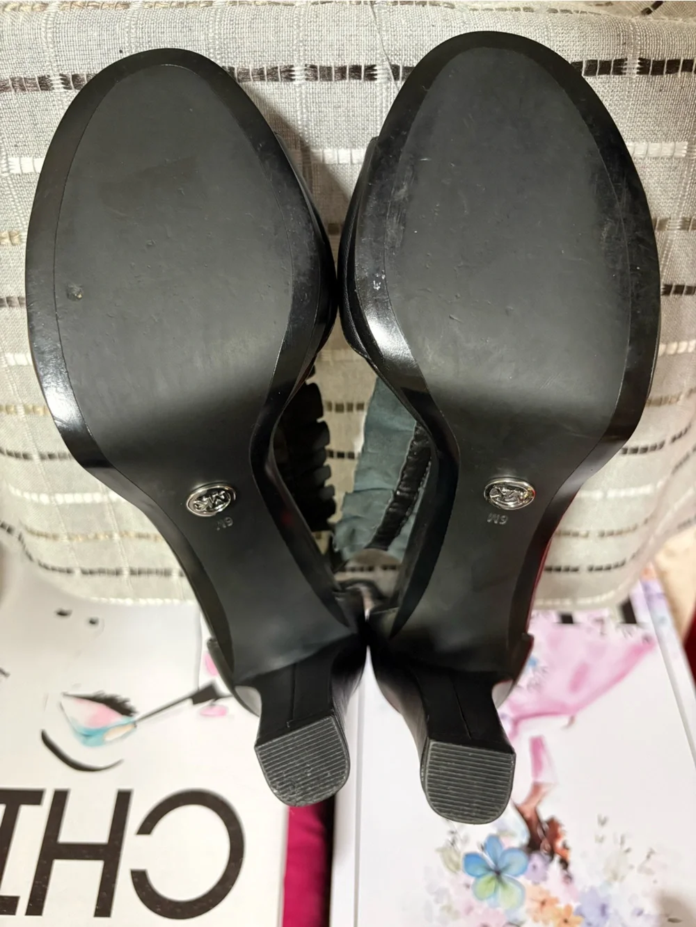 Michael Kors Bella Open Toe Ruffled Leather Platform Sandal Black, Size 6 M